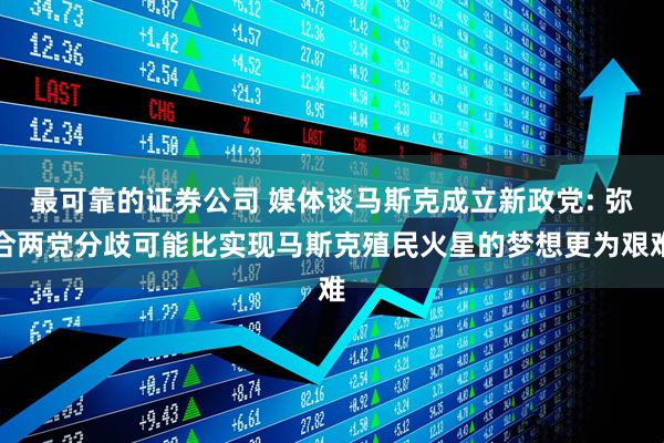 最可靠的证券公司 媒体谈马斯克成立新政党: 弥合两党分歧可能比实现马斯克殖民火星的梦想更为艰难